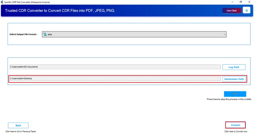 screenshot of CDR Converter