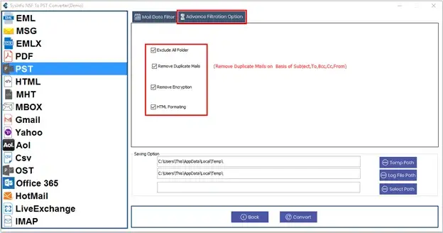 screenshot of Lotus Notes to Outlook Converter