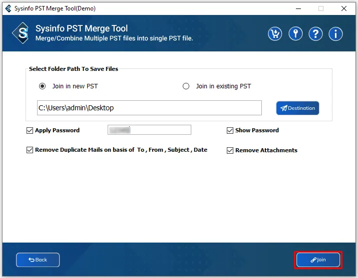 screenshot of Outlook PST Merger