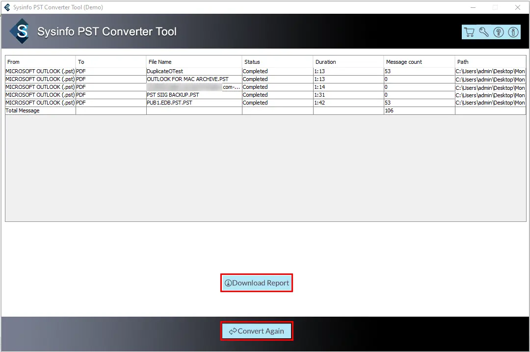screenshot of PST to EML  Converter 