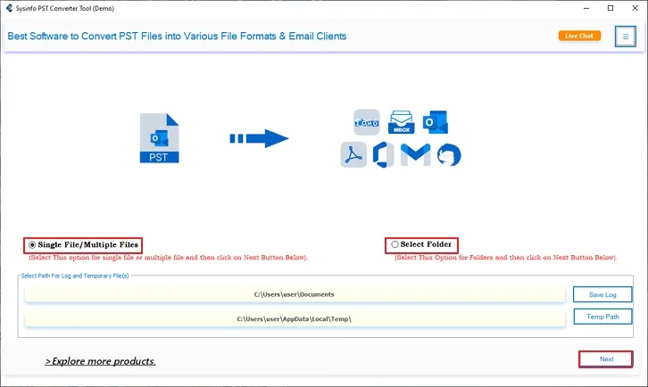 screenshot of OST to PST Converter