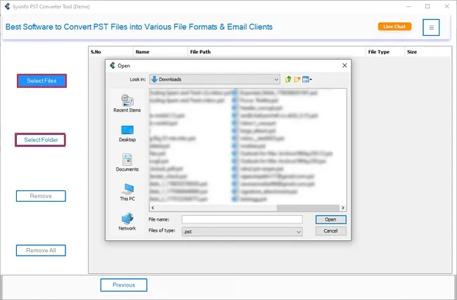 screenshot of OST to PST Converter