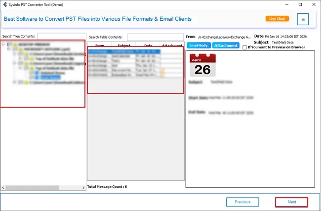 screenshot of OST to PST Converter