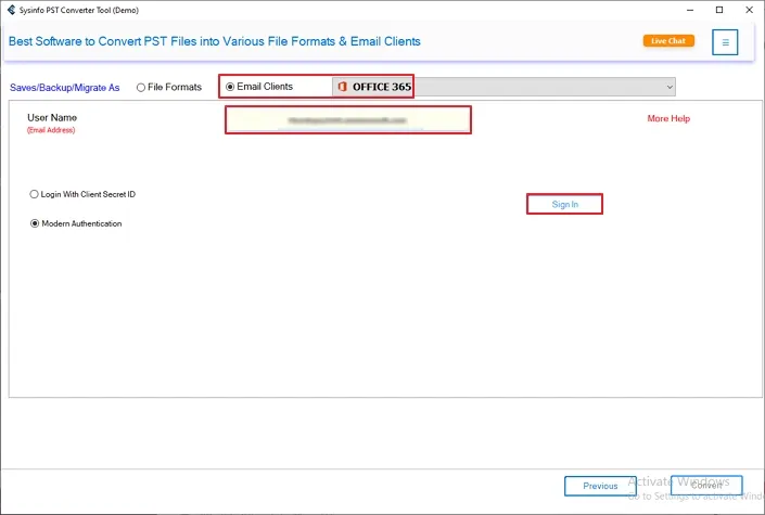 screenshot of OST to PST Converter