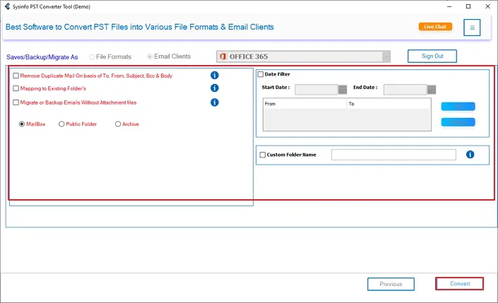 screenshot of OST to PST Converter
