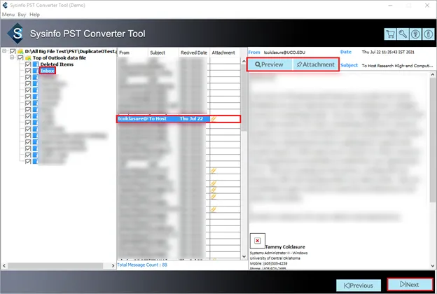 screenshot of PST to PDF Converter Tool