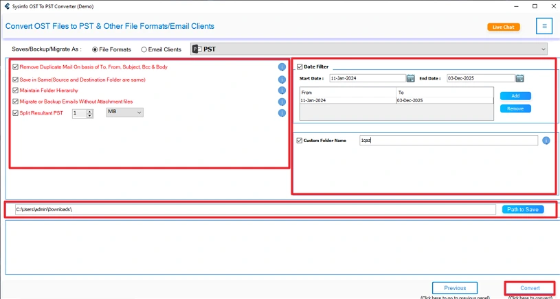 Convert OST to PST
 step 5