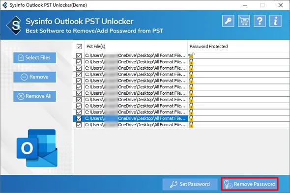 Click Remove Password