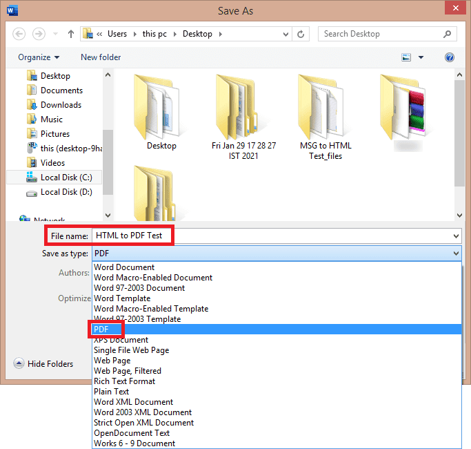 MSG file to PDF
