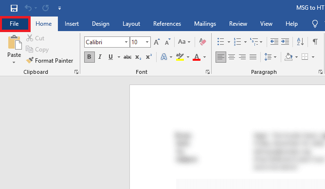 export MSG to PDF
