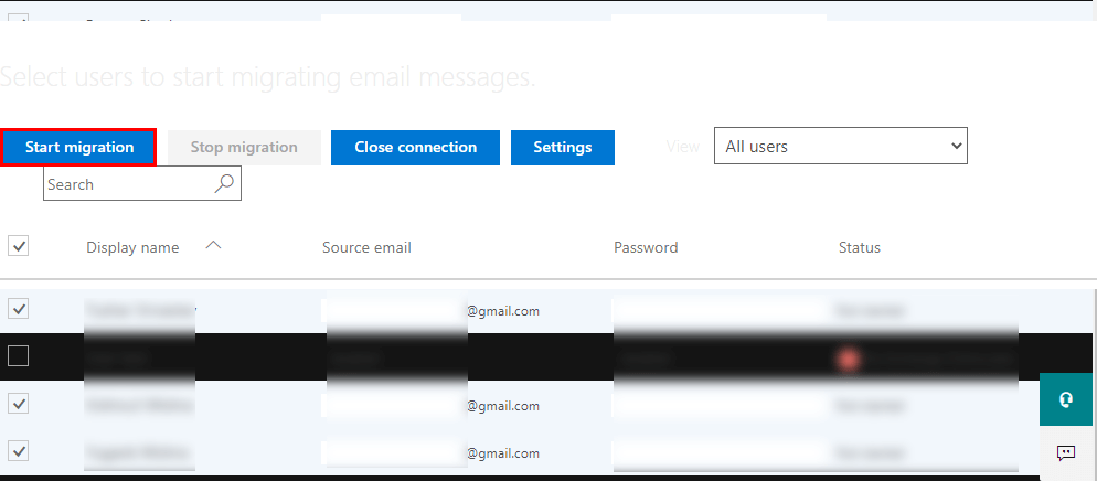 start migration to migrate imap emails to office 365