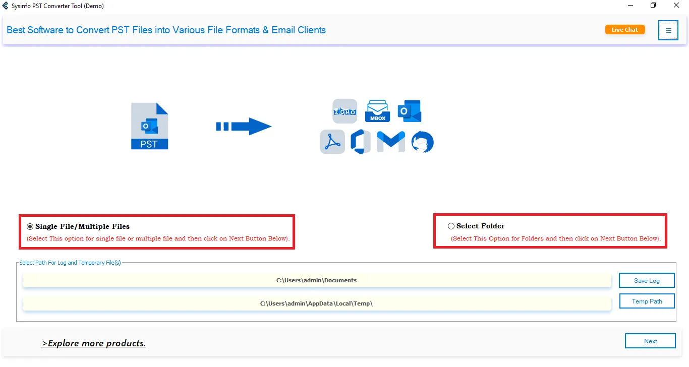 At first, download and launch the MailConverterTools PST Converter