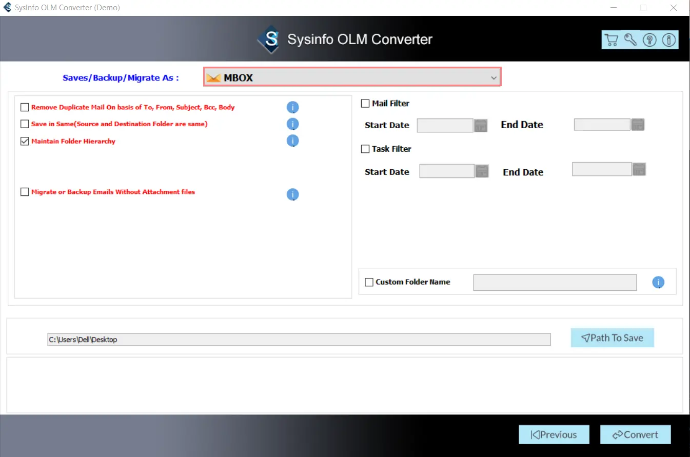 convert olm to mbox