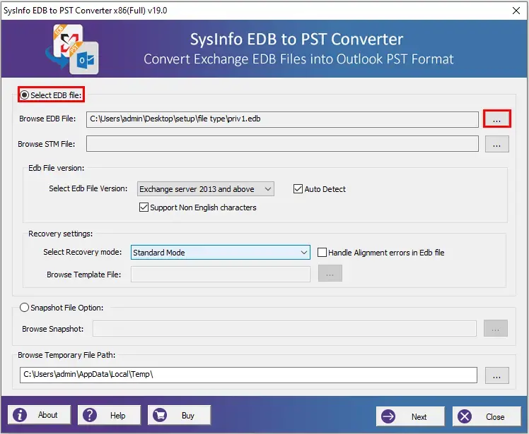 Convert EDB to PST File