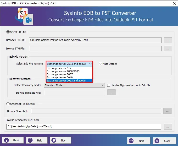 Convert EDB to PST File