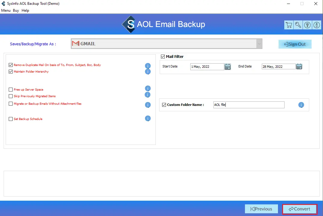 transfer AOL email to Gmail