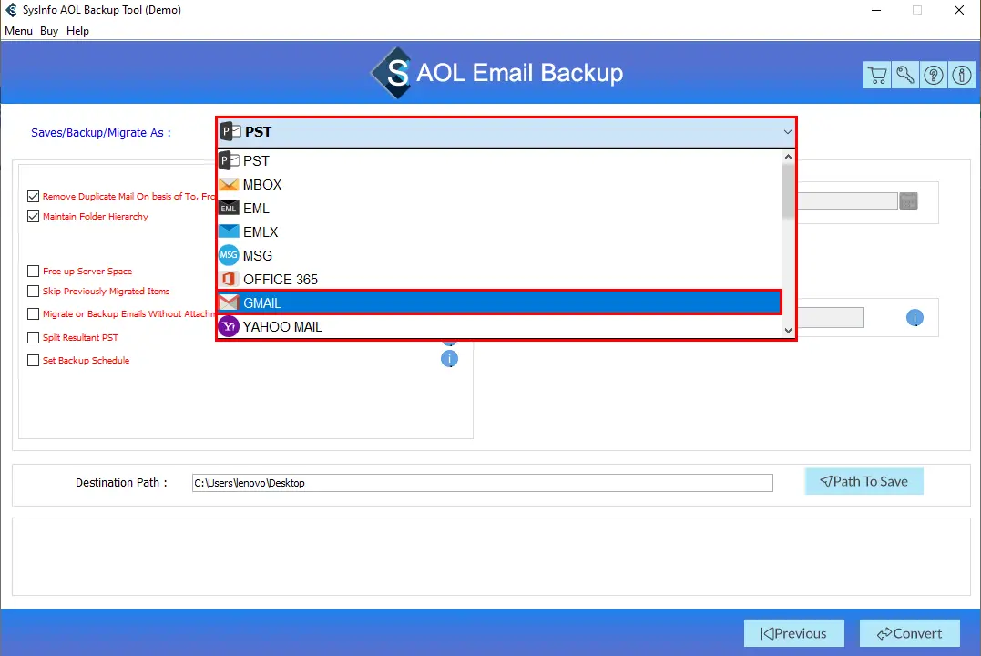 transfer AOL email to Gmail