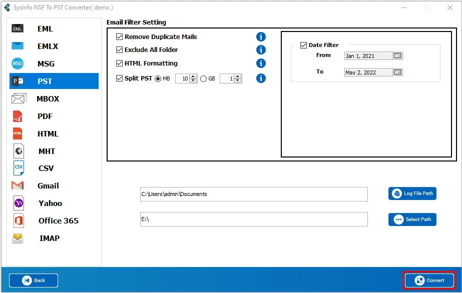 Convert Lotus Notes NSF File to Outlook PST File
