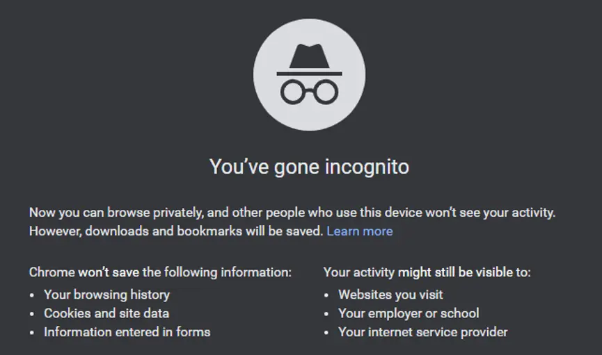 open new Incognito Window