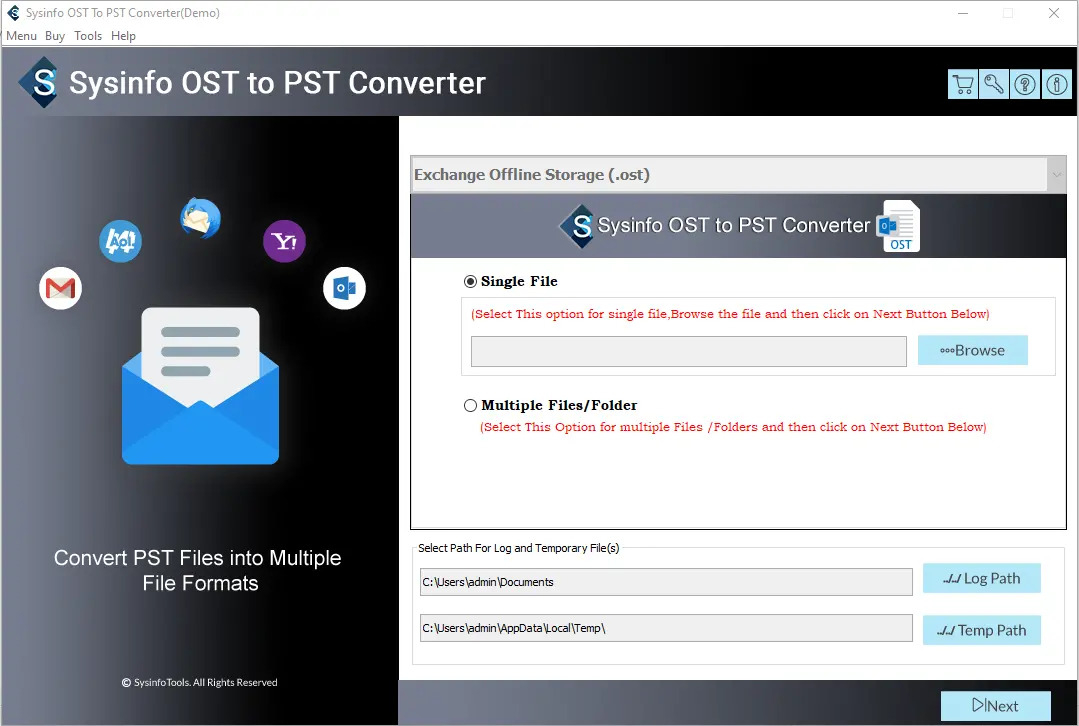 import ost to gmail