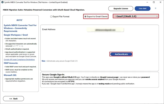 Import MBOX to Gmail
