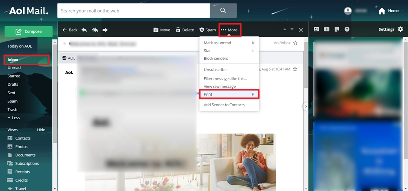 Click on Print