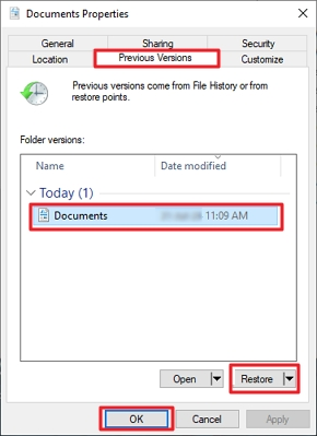 Select your PDF & click Restore