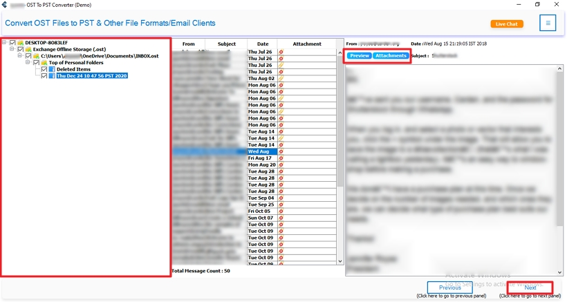 preview the selected files