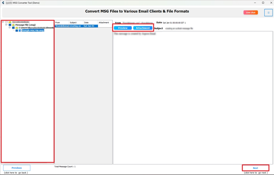 preview the selected files