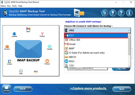 choose PST file