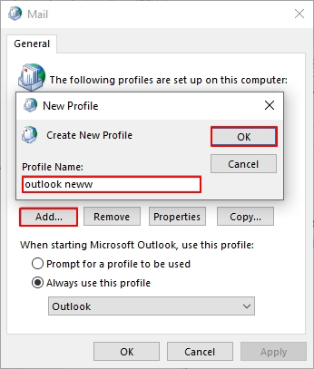 Press Add and enter specific name