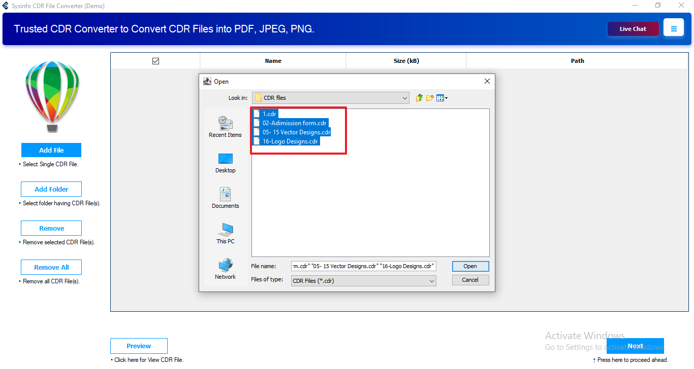Convert CDR to PSD