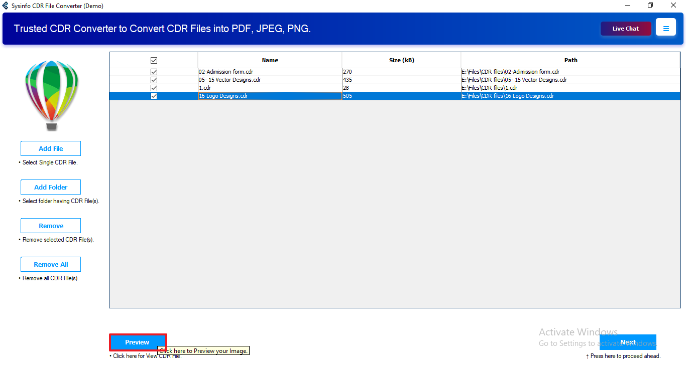 Convert CDR to PSD