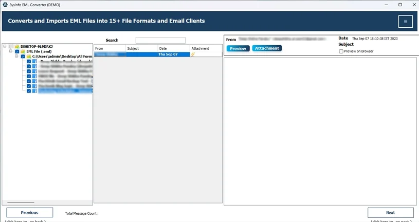 select relevant folders