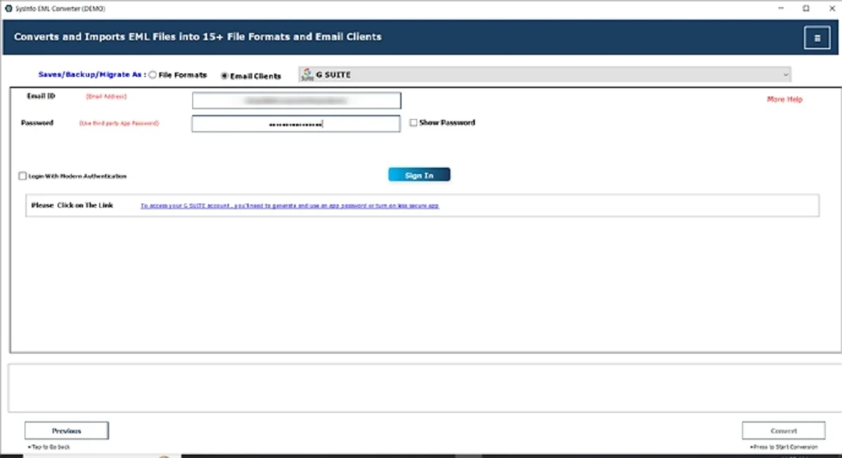  sign in to the account