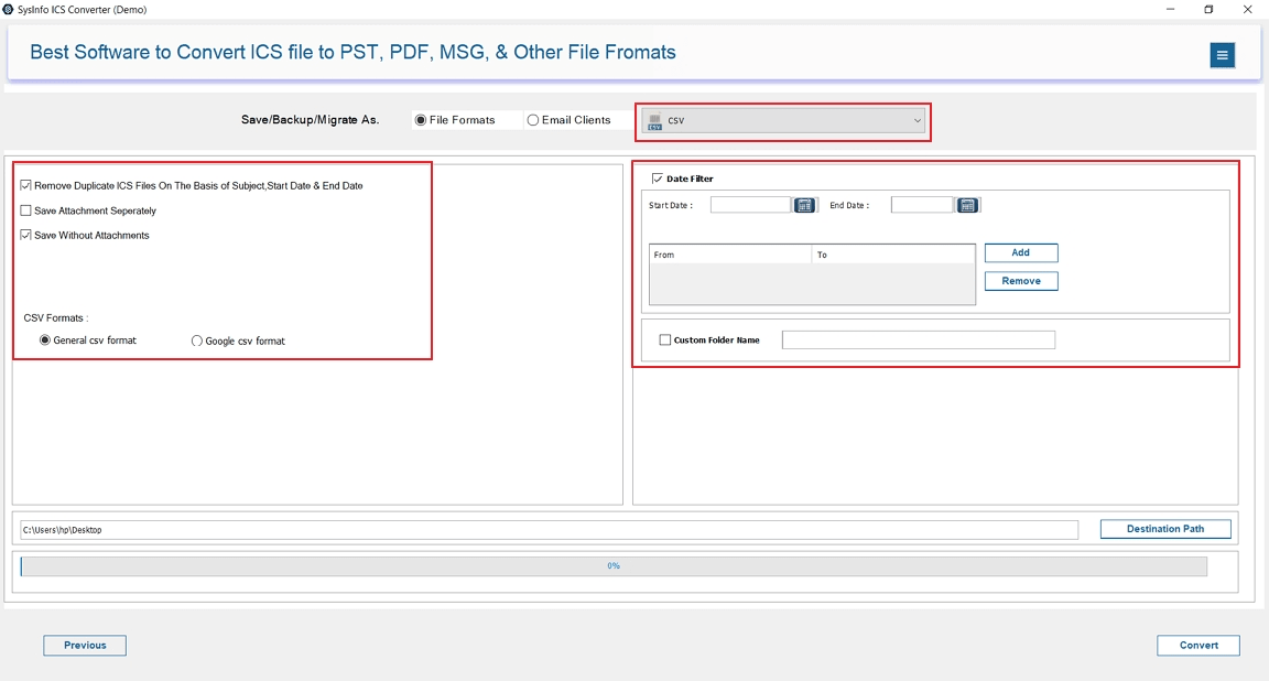 Select CSV