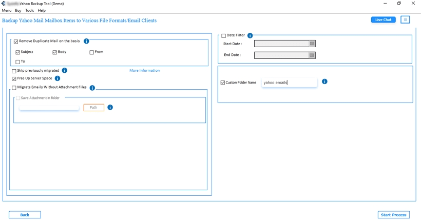 Start Process for conversion