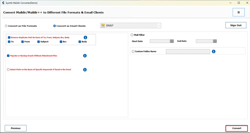 Import Maildir to IMAP