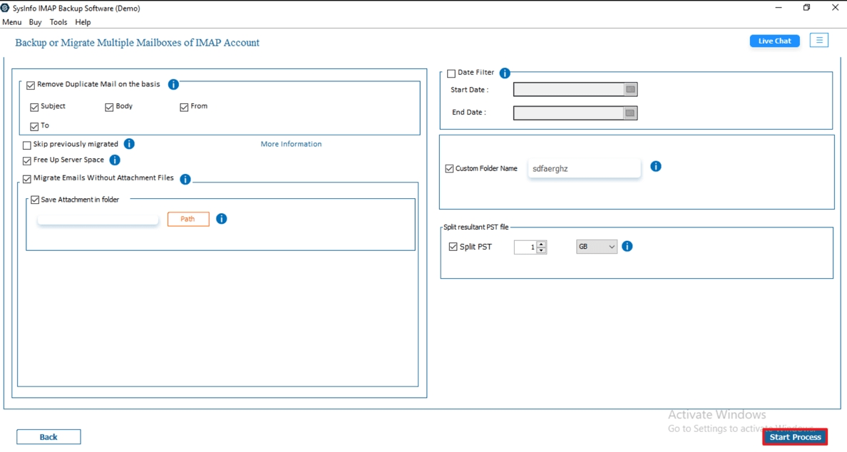 Select Start Process