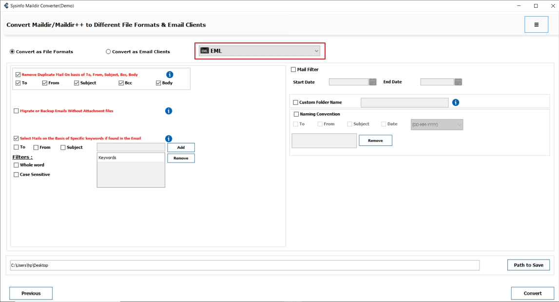 Select EML