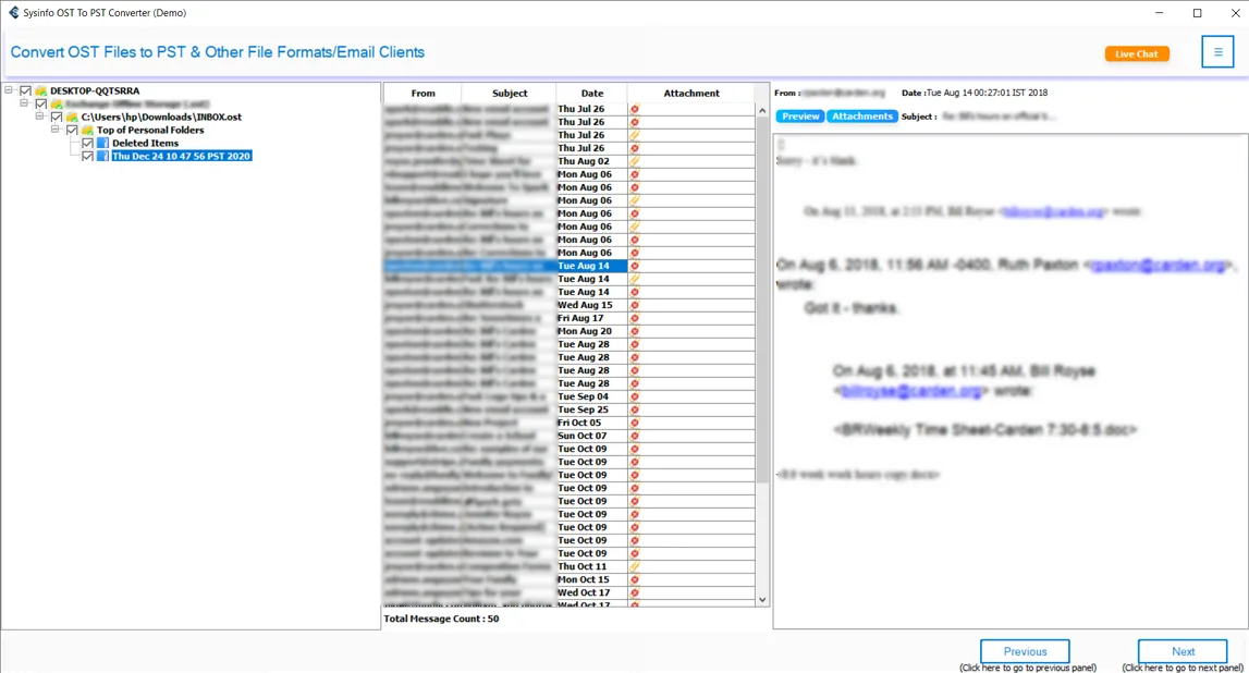 Use the Preview/Attachments