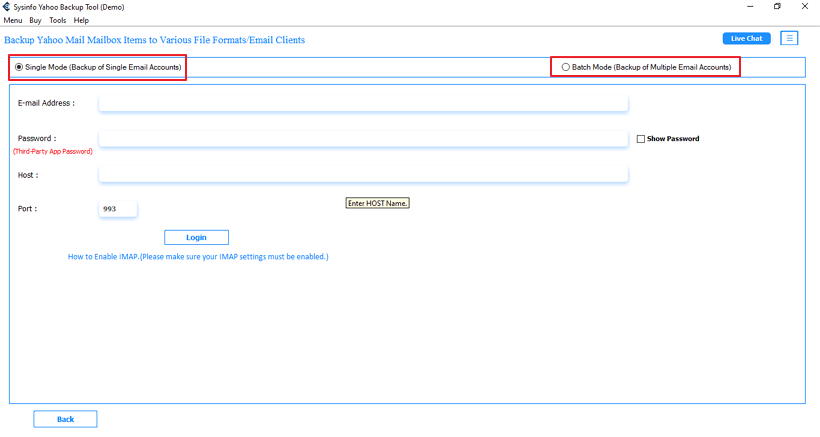 Select Single Mode or Batch Mode