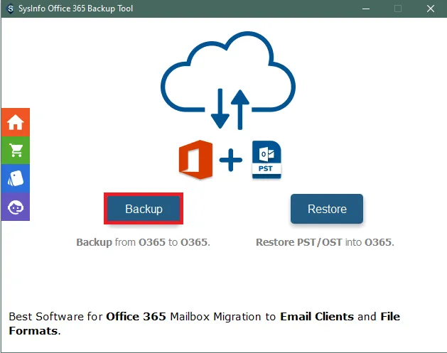 Install and open the backup tool