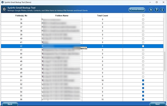Select the root folders