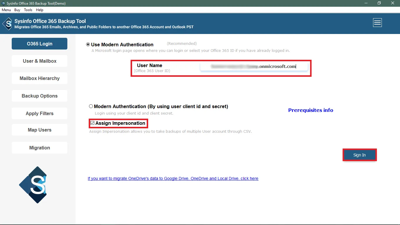 Sign In with your Office 365 login ID