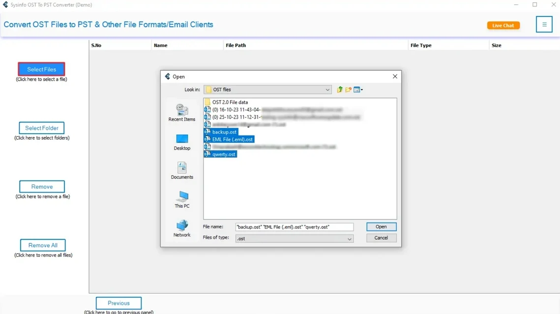 Upload the OST files