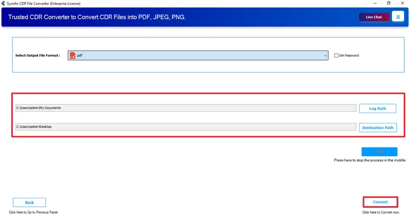 Lastly, set the path and click the Convert button.