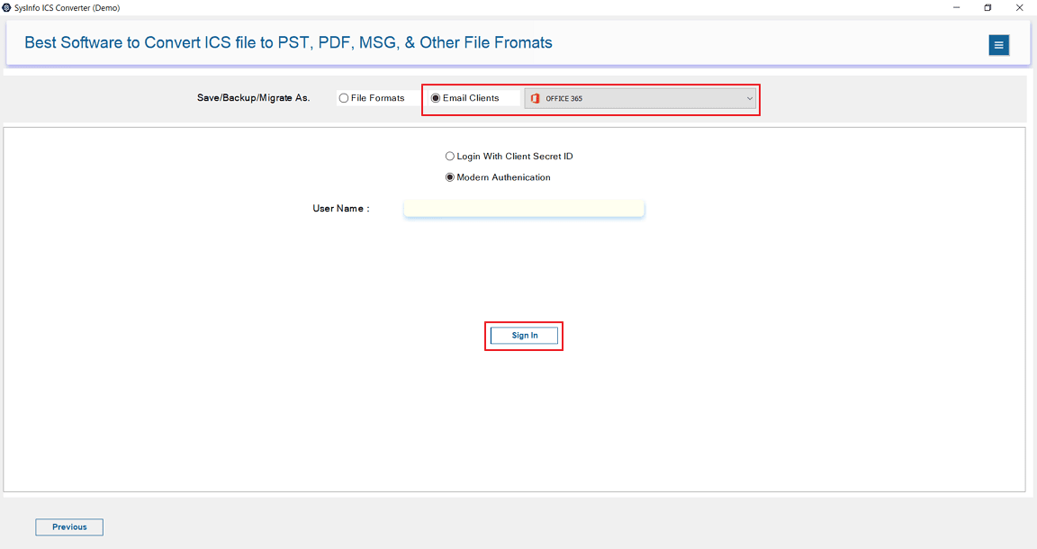 Select Office 365