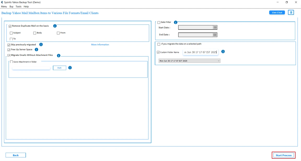Select Start Process