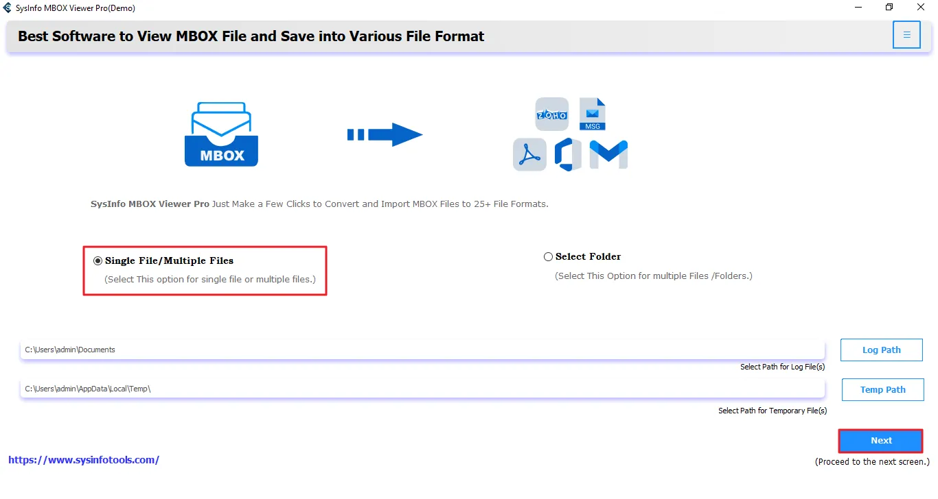 Launch the MBOX Viewer Tool